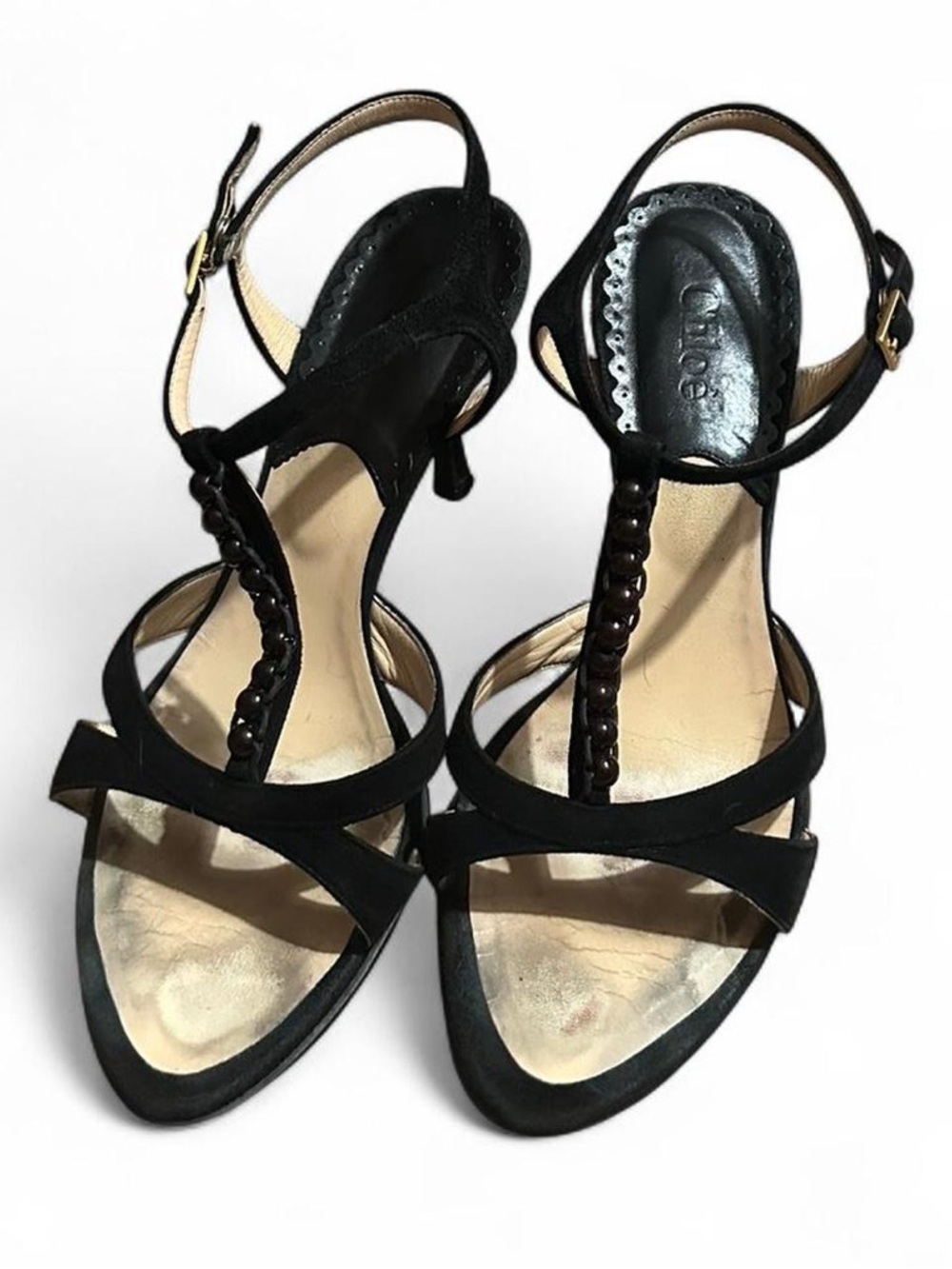 Chloe women’s black kitten heels